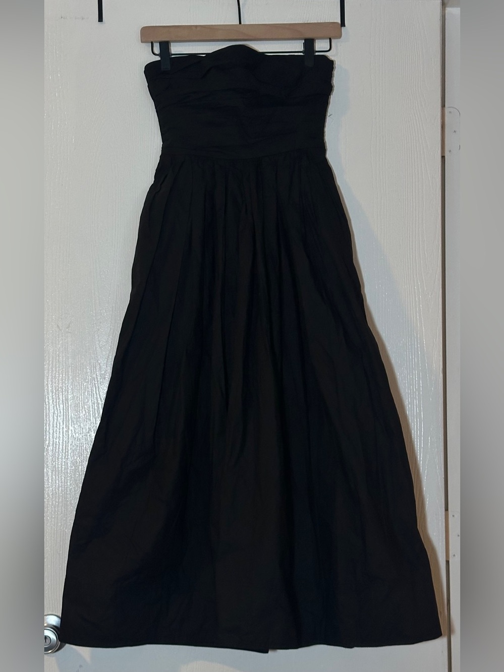 A.L.C Tate Cotton Strapless Black Midi-Dress